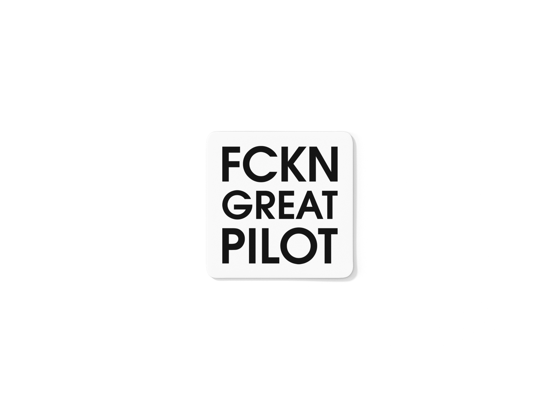 FCKN GREAT PILOT Korkuntersetzer weiss - 25center.com