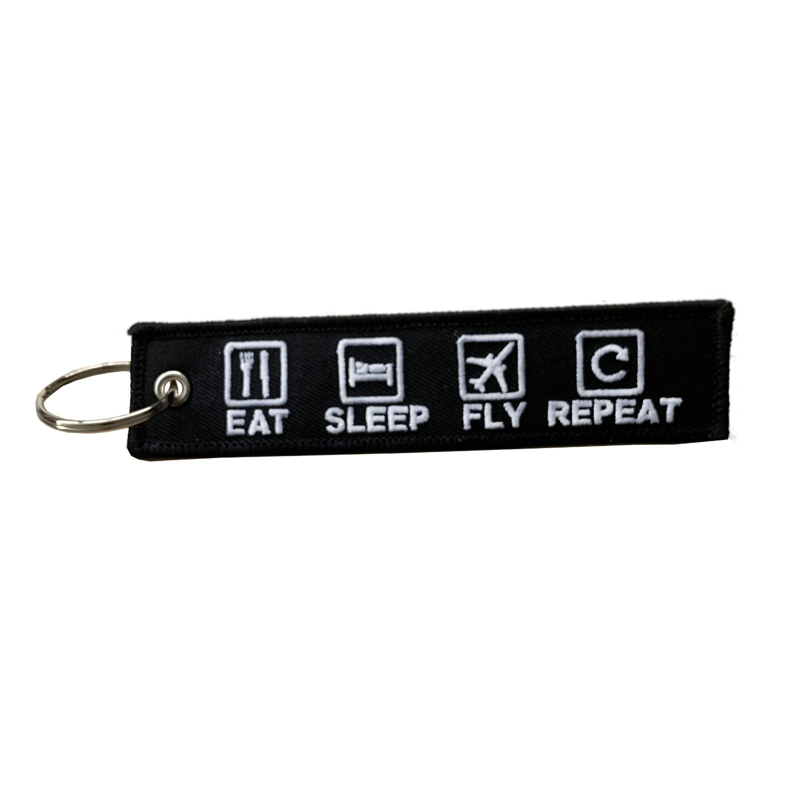 EAT SLEEP FLY REPEAT Keychain | 25CENTER