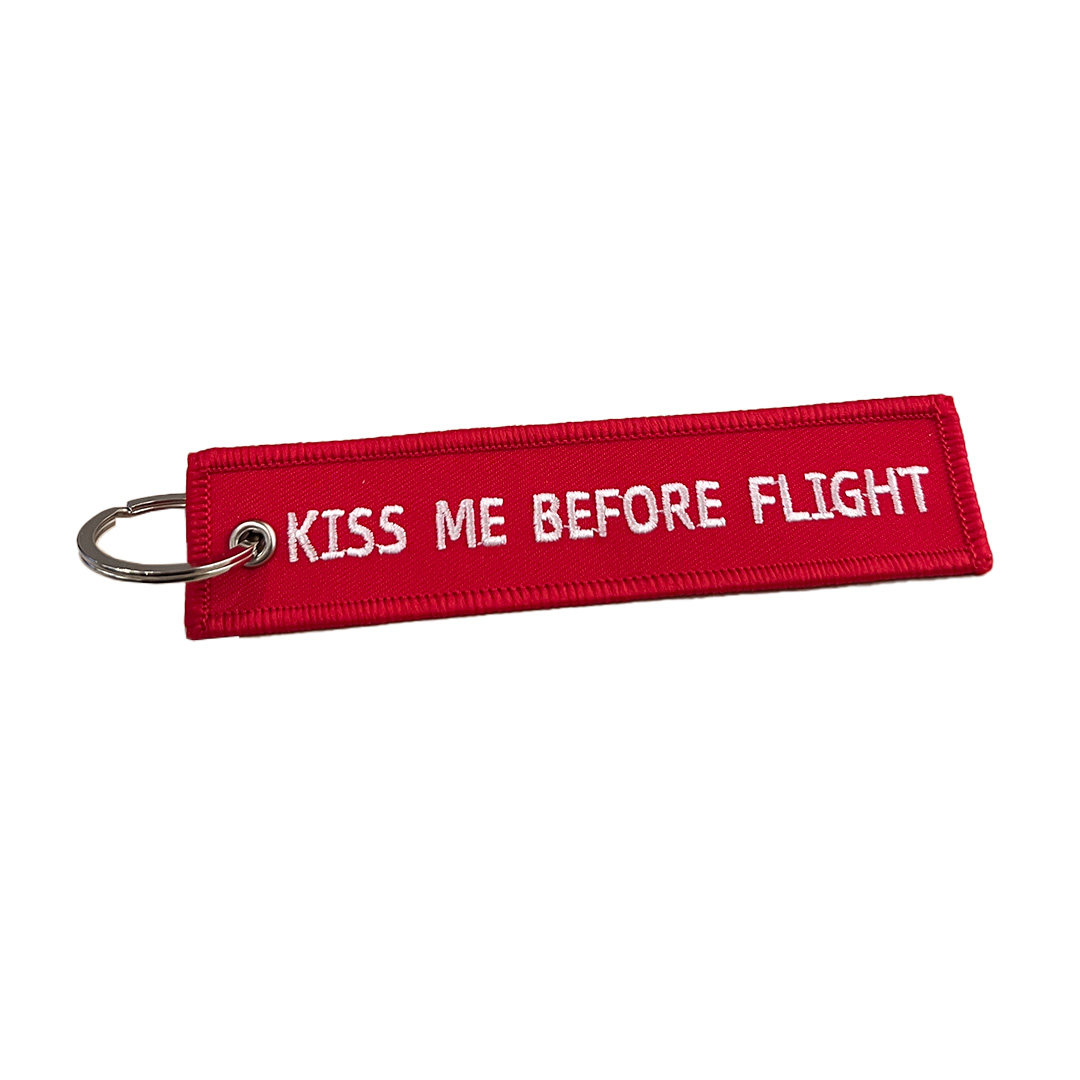 KISS ME BEFORE FLIGHT Keychain